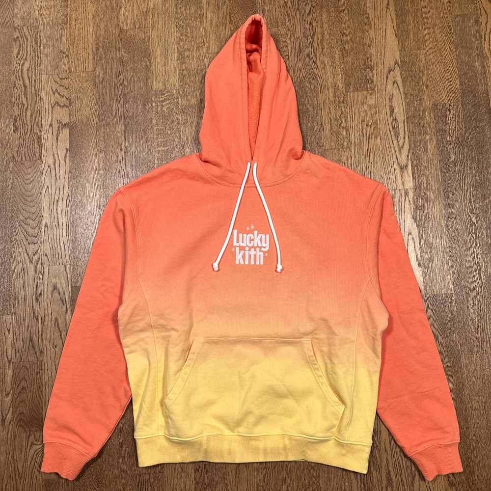Kith for Lucky Charms Dip Dye Williams III 3 Hoodie Orange Mens Medium